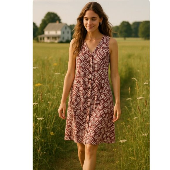 Garnet Hill Button Front Knit Tank Dress - Picture 3 of 8